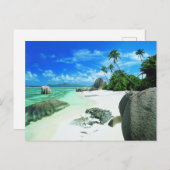 Tropische Strände | Insel La Digue Postkarte (Vorne/Hinten)