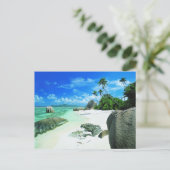 Tropische Strände | Insel La Digue Postkarte (Stehend Vorderseite)