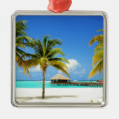 Tropische Strände | Insel & Lagune, Malediven Ornament Aus Metall (Vorne)