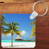 Tropische Strände | Insel & Lagune, Malediven Schlüsselanhänger (Rückseite)