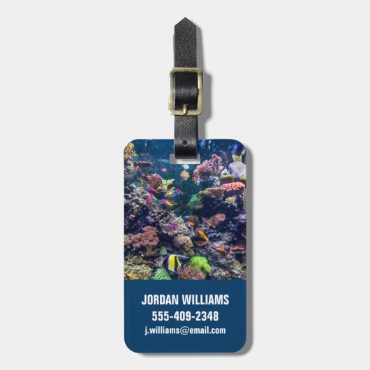 Tropische Strände | Korallenriff Gepäckanhänger (Vorderseite vertikal)