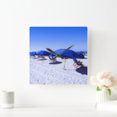 Tropische Strände | Leitungswasser, Florida Quadratische Wanduhr (Zuhause)