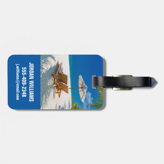 Tropische Strände | Lounge Chairs Beach, Bora Bora Gepäckanhänger (Rückseite horizontal)