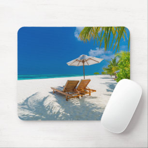 Tropische Strände   Lounge Chairs Beach, Bora Bora Mousepad