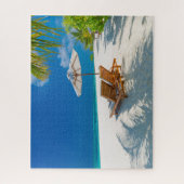 Tropische Strände | Lounge Chairs Beach, Bora Bora Puzzle (Vertikal)