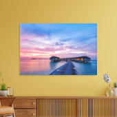 Tropische Strände | Maldives Bungalows Leinwanddruck (Insitu (Wohnzimmer))