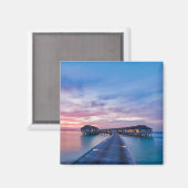 Tropische Strände | Maldives Bungalows Magnet (Vorderseite/Rückseite)