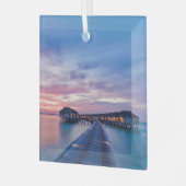 Tropische Strände | Maldives Bungalows Ornament Aus Glas (Vorderseite links)