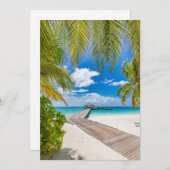 Tropische Strände | Maldives Island Wooden Jetty Dankeskarte (Vorne/Hinten)
