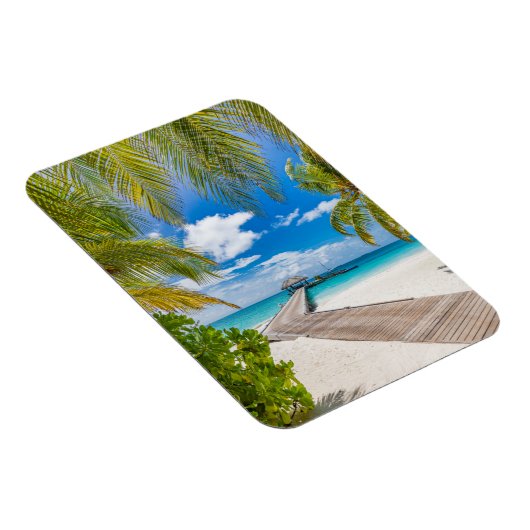 Tropische Strände | Maldives Island Wooden Jetty Magnet (Rechte Seite)
