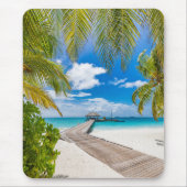 Tropische Strände | Maldives Island Wooden Jetty Mousepad (Vorne)