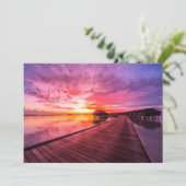 Tropische Strände | Malediven Sunset Dankeskarte (Stehend Vorderseite)