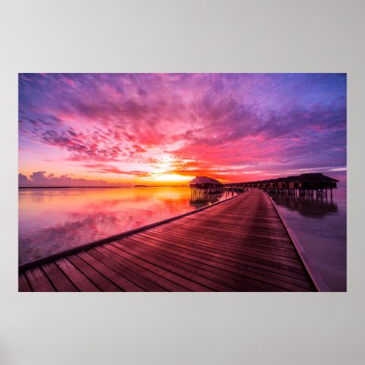 Tropische Strände | Malediven Sunset Poster (Vorne)
