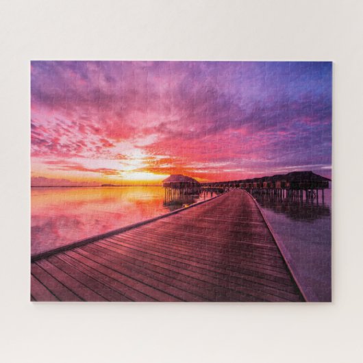 Tropische Strände | Malediven Sunset Puzzle (Horizontal)