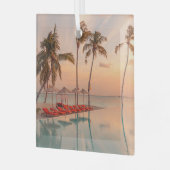 Tropische Strände | Malediven Tropical Beach & Poo Ornament Aus Glas (Vorderseite links)