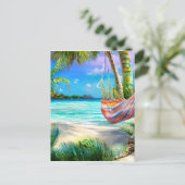 Tropische Strände mit weißem Sand und Kristall Postkarte (Stehend Vorderseite)