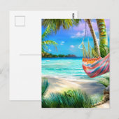 Tropische Strände mit weißem Sand und Kristall Postkarte (Vorne/Hinten)