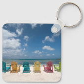 Tropische Strände | Palm Beach, Aruba Schlüsselanhänger (Rückseite)