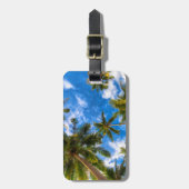 Tropische Strände | Palmen auf blauem Himmel Gepäckanhänger (Vorderseite vertikal)