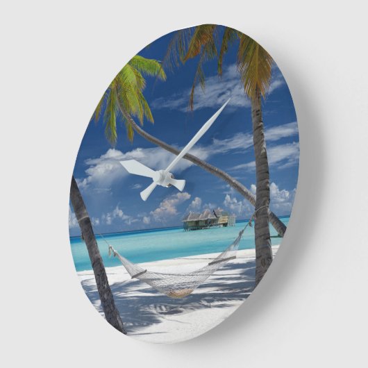 Tropische Strände | Sandstrand, Malediven Große Wanduhr (Winkel)