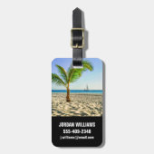 Tropische Strände | Segelboot, Palm Tree, Aruba Gepäckanhänger (Vorderseite vertikal)