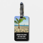 Tropische Strände | Segelboot, Palm Tree, Aruba Gepäckanhänger (Rückseite vertikal)