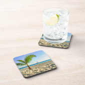 Tropische Strände | Segelboot, Palm Tree, Aruba Getränkeuntersetzer (Rechte Seite)