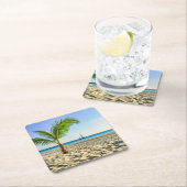 Tropische Strände | Segelboot, Palm Tree, Aruba Rechteckiger Pappuntersetzer (Vor Ort)