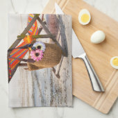 Tropische Strände | Strandstuhl auf Sand Geschirrtuch (Viertel Falte)