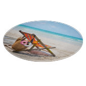 Tropische Strände | Strandstuhl auf Sand Schneidebrett (Ecke)