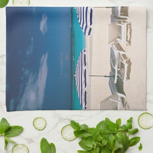 Tropische Strände | Tropischer Strandanguilla Geschirrtuch (Gefaltet)