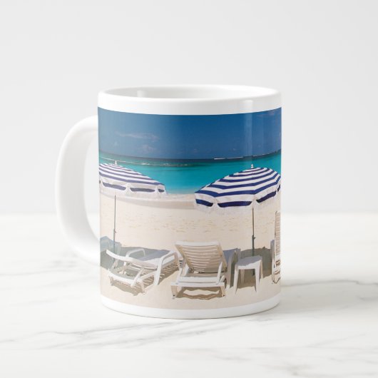 Tropische Strände | Tropischer Strandanguilla Jumbo-Tasse (Vorderseite Links)