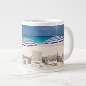 Tropische Strände | Tropischer Strandanguilla Jumbo-Tasse (Vorderseite Rechts)