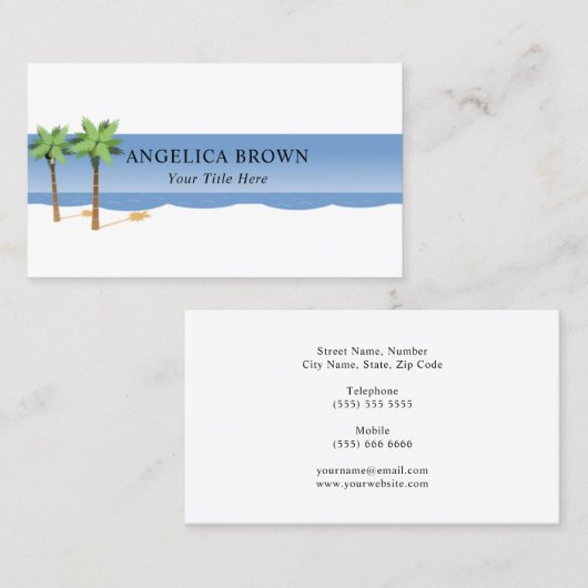 Tropische Strände Visitenkarte (Vorne/Hinten)