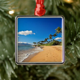 Tropische Strände Wailea, Maui, Hawaii Ornament Aus Metall