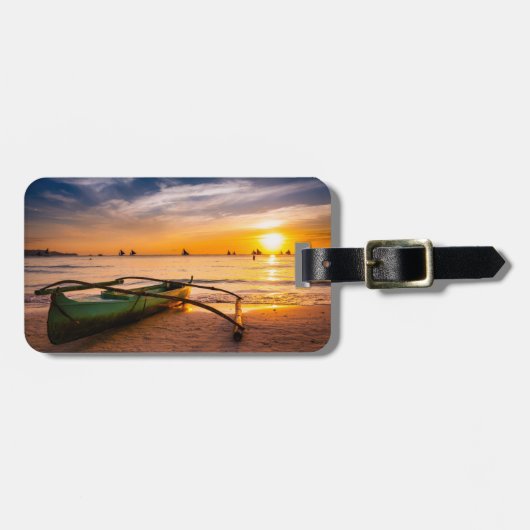 Tropische Strände | Weißer Strand von Boracay Gepäckanhänger (Vorderseite horizontal)