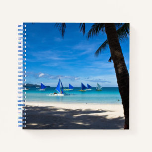 Tropische Strände White Beach Boracay Philippine Notizblock