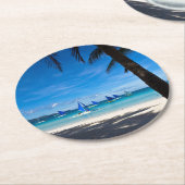 Tropische Strände | White Beach Boracay Philippine Runder Pappuntersetzer (Angewinkelt)
