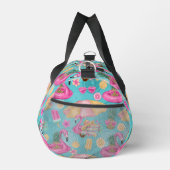 Tropische Strandelemente rosa Flamingo Muster Duffle Bag (Rechts)