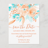 tropische Strandfarbe mit blühender Wasserfarbe Sa Ankündigungspostkarte (Vorderseite)