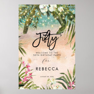 Tropische Strandfloralen 50 Plakate für das Begrüß