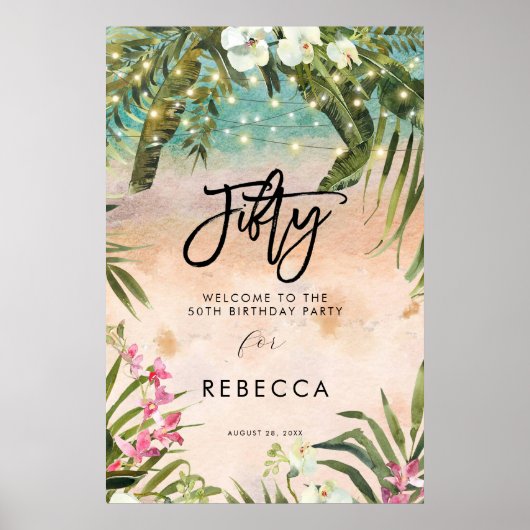 Tropische Strandfloralen 50 Plakate für das Begrüß (Vorne)