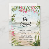 Tropische Strandfloralen zur Erneuerung Einladung (Vorne/Hinten)