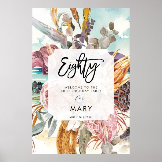 tropische Strandflorchen 80 Willkommenspopster Poster (Vorne)