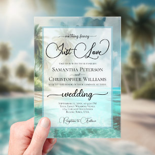 Tropische Strandhochzeit - Nichts Besonderes, nur Acryleinladungen