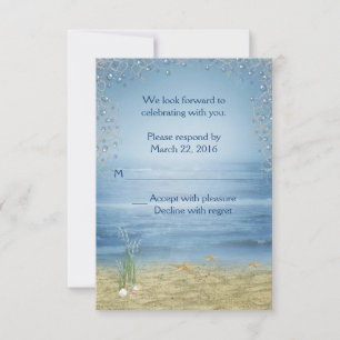Tropische Strandhochzeit RSVP Einladung