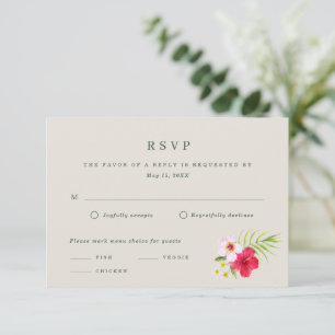 Tropische Strandhochzeit RSVP Karte