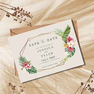 Tropische Strandhochzeit Save The Date