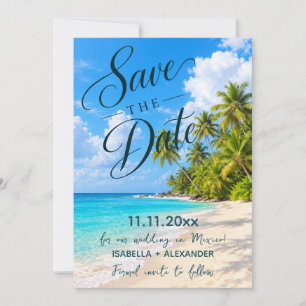 Tropische Strandhochzeit Save the Date