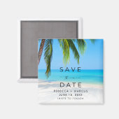 Tropische Strandhochzeit - Save the Date Magnet (Vorderseite/Rückseite)
